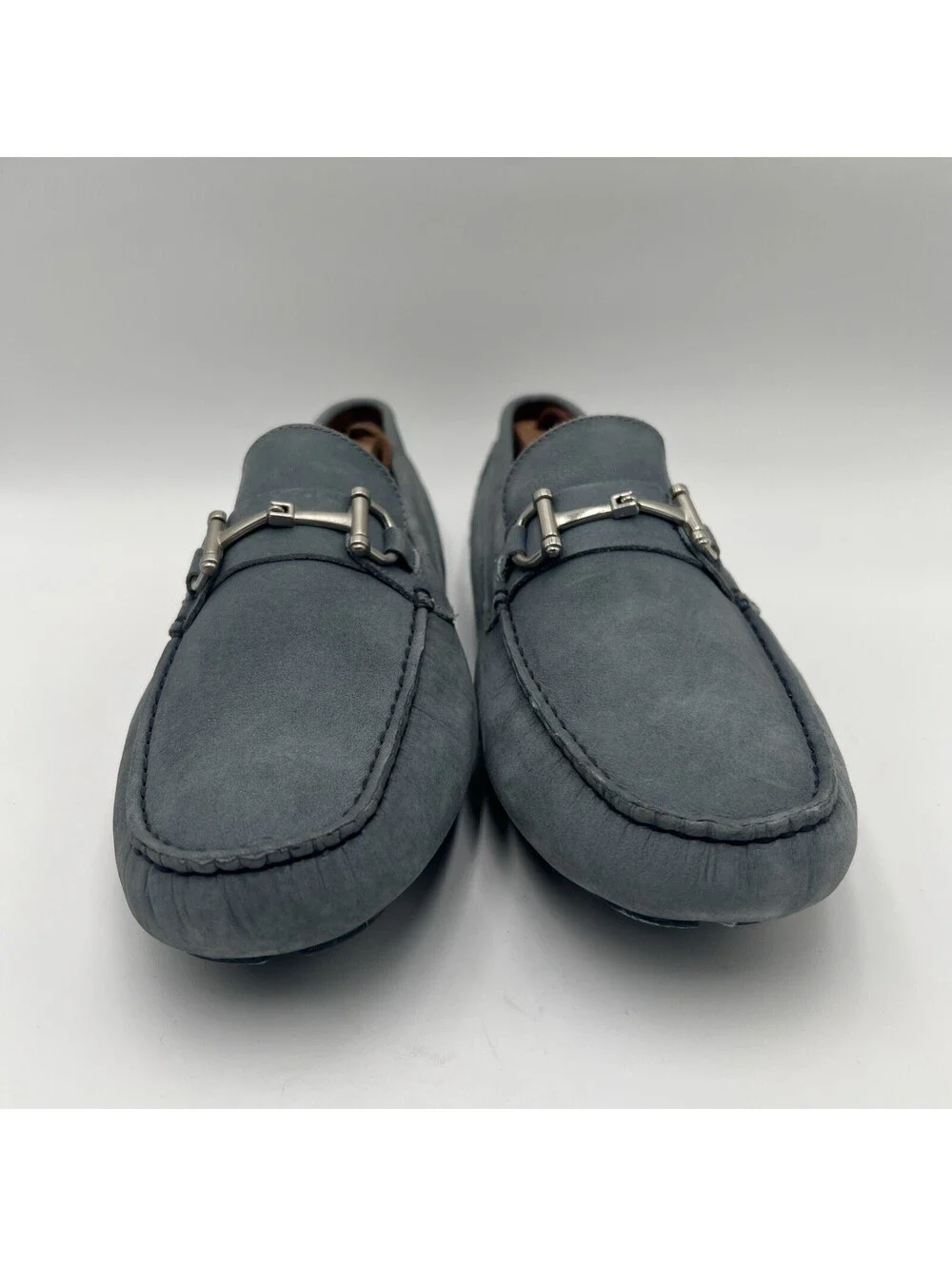 Men’s Saks Fifth Avenue Light Blue suede driving moccasin loafer Size 10.5M